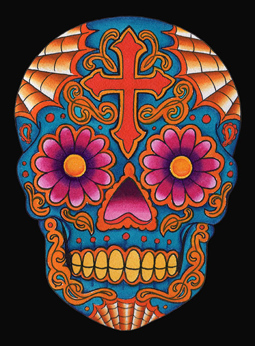 Mexikanische totenmaske tattoo